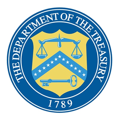 the department of the treasury logo